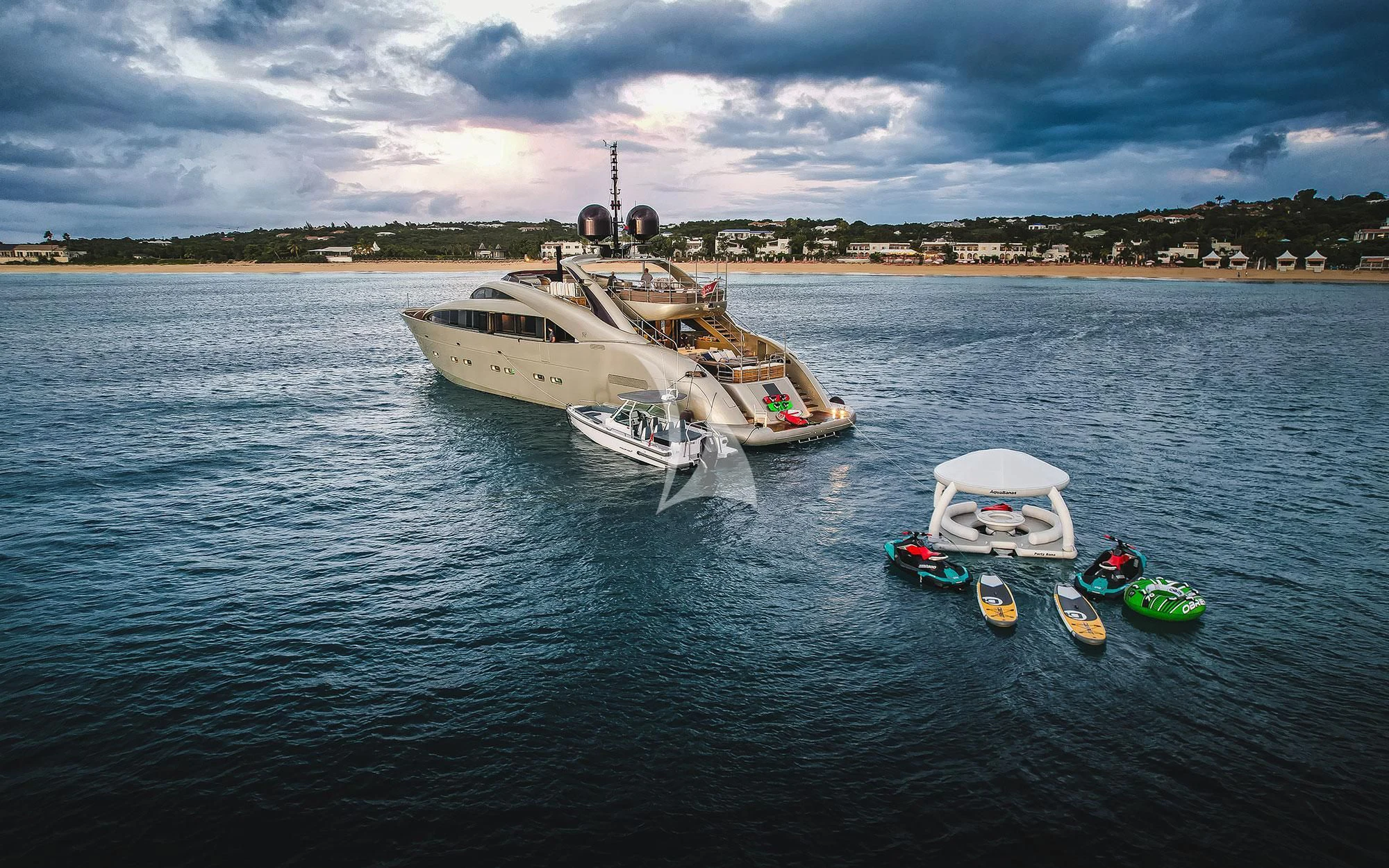 a boat is sailing in the water aboard YCM 120 Yacht for Charter