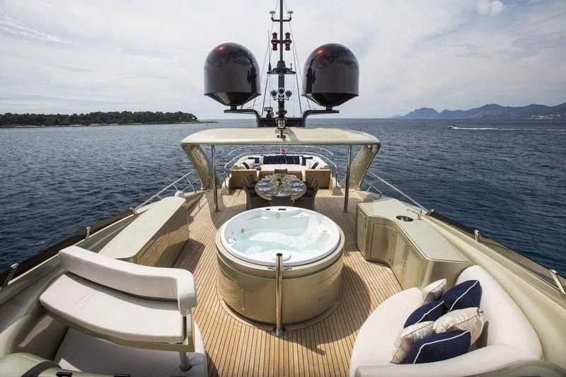 a boat on the water aboard YCM 120 Yacht for Charter