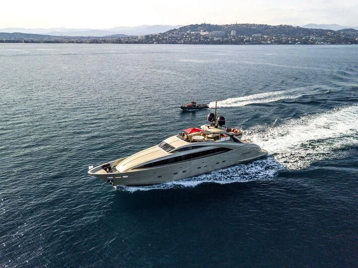 a boat on the water aboard YCM 120 Yacht for Charter