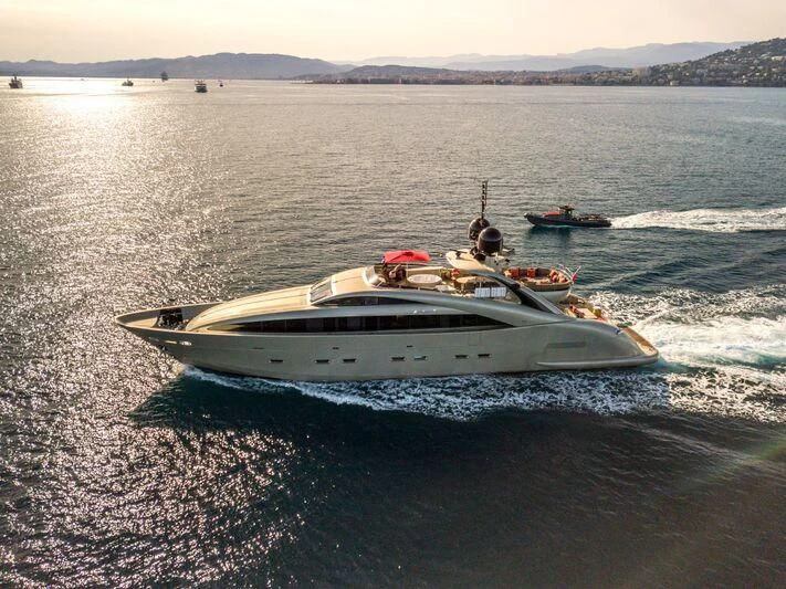 a boat on the water aboard YCM 120 Yacht for Charter
