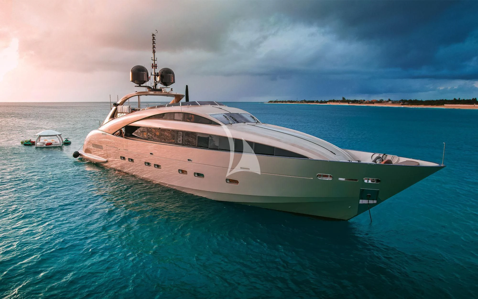 a boat in the water aboard YCM 120 Yacht for Charter