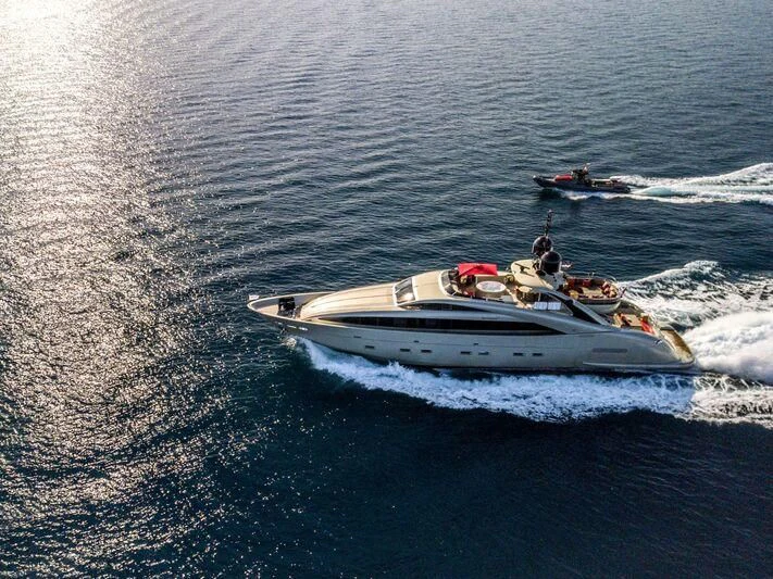 a boat with people in it aboard YCM 120 Yacht for Charter