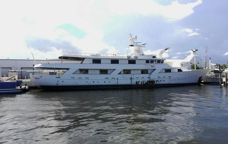 a large white boat in the water aboard CONSERVATION Yacht for Sale