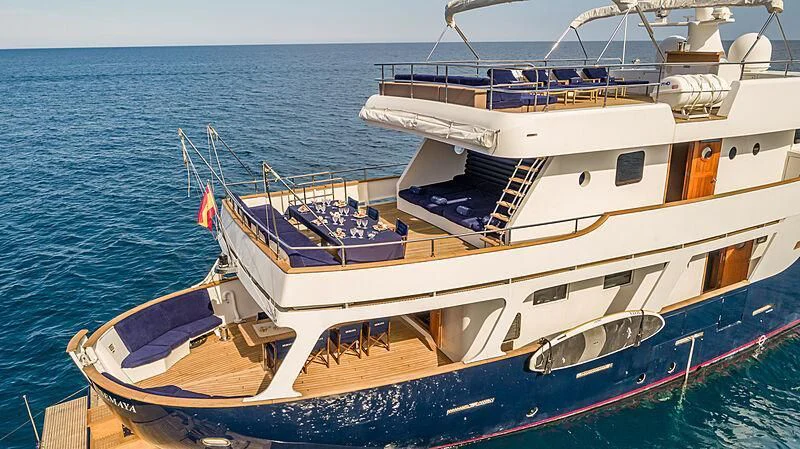 a boat on the water aboard SEMAYA Yacht for Sale