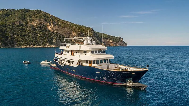 a boat in the water aboard SEMAYA Yacht for Sale