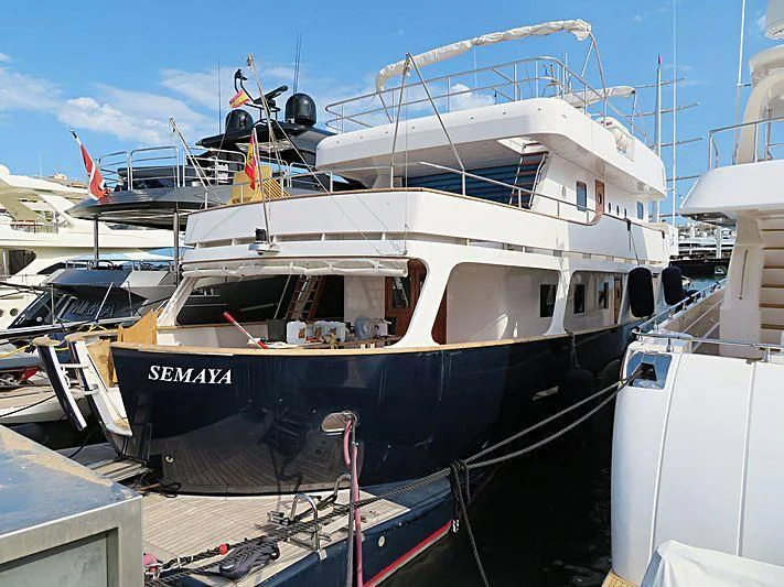 a large white boat aboard SEMAYA Yacht for Sale