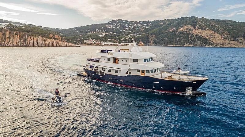 a boat in the water aboard SEMAYA Yacht for Sale