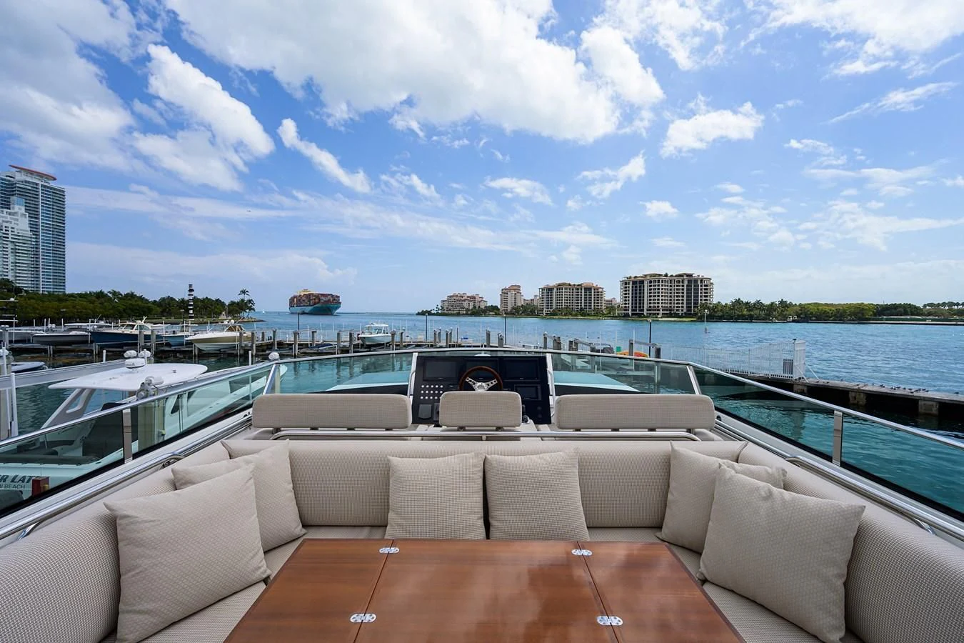 a large boat on a body of water aboard SOCIAL DISTANCING Yacht for Sale
