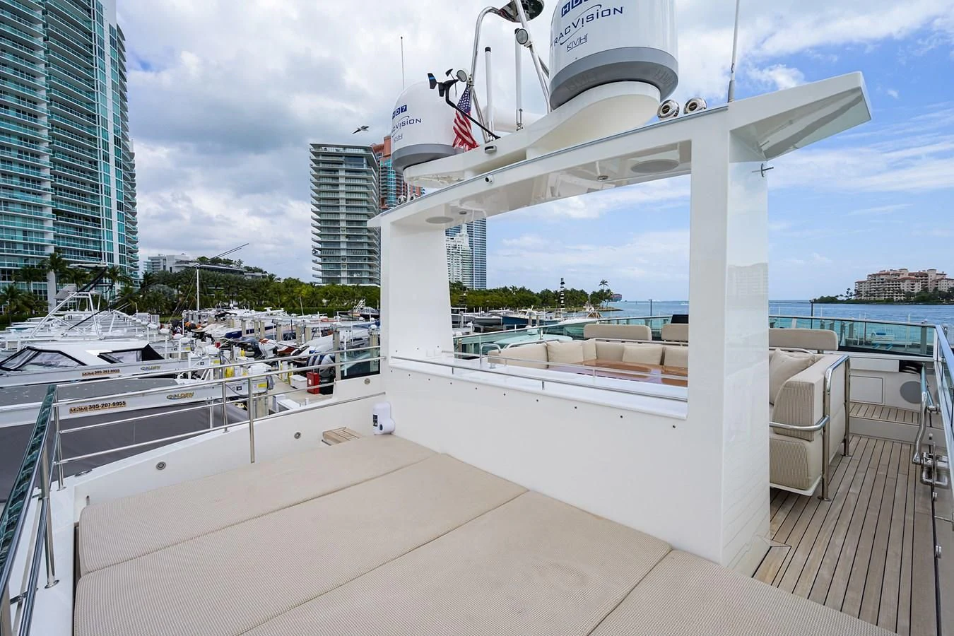 a white building with a white roof aboard SOCIAL DISTANCING Yacht for Sale