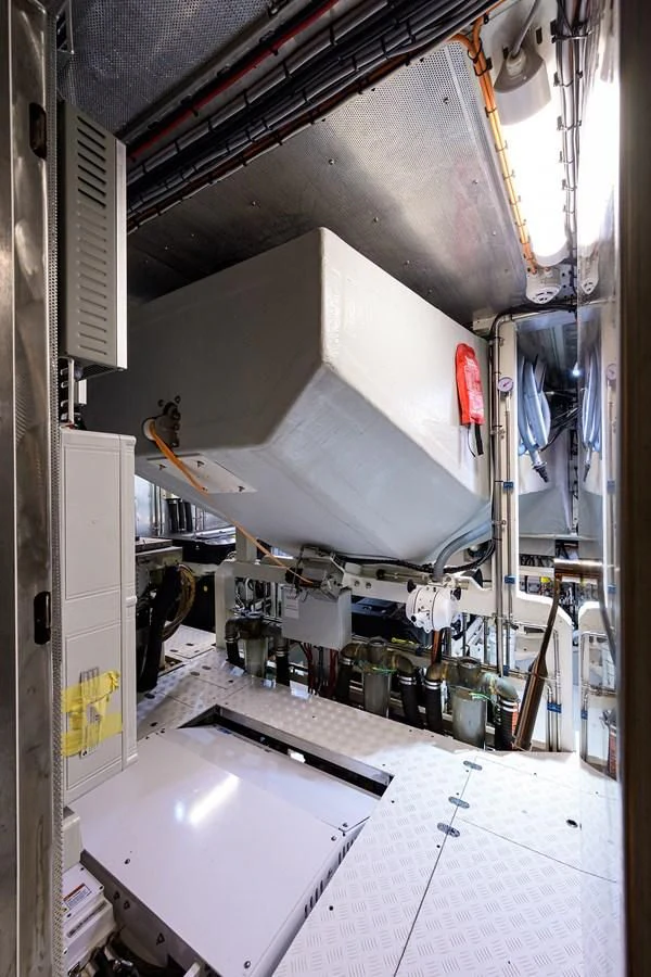 a large industrial machine aboard SOCIAL DISTANCING Yacht for Sale