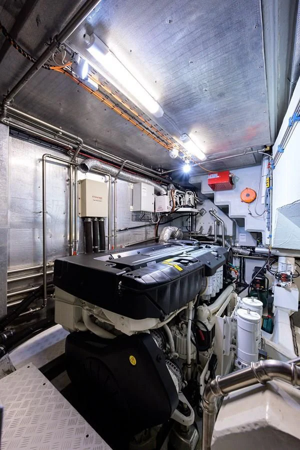 a large machine in a room aboard SOCIAL DISTANCING Yacht for Sale