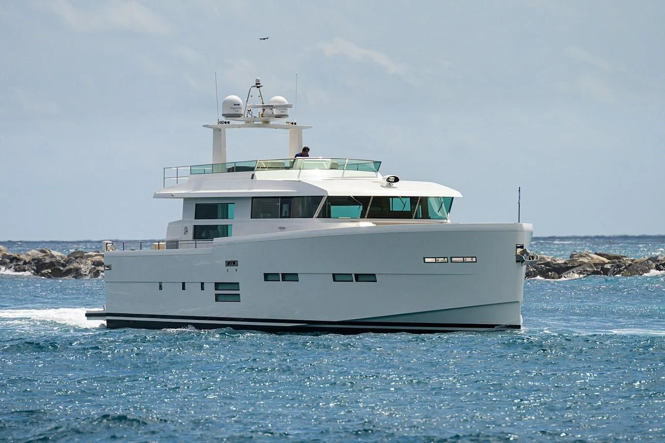 a boat on the water aboard SOCIAL DISTANCING Yacht for Sale