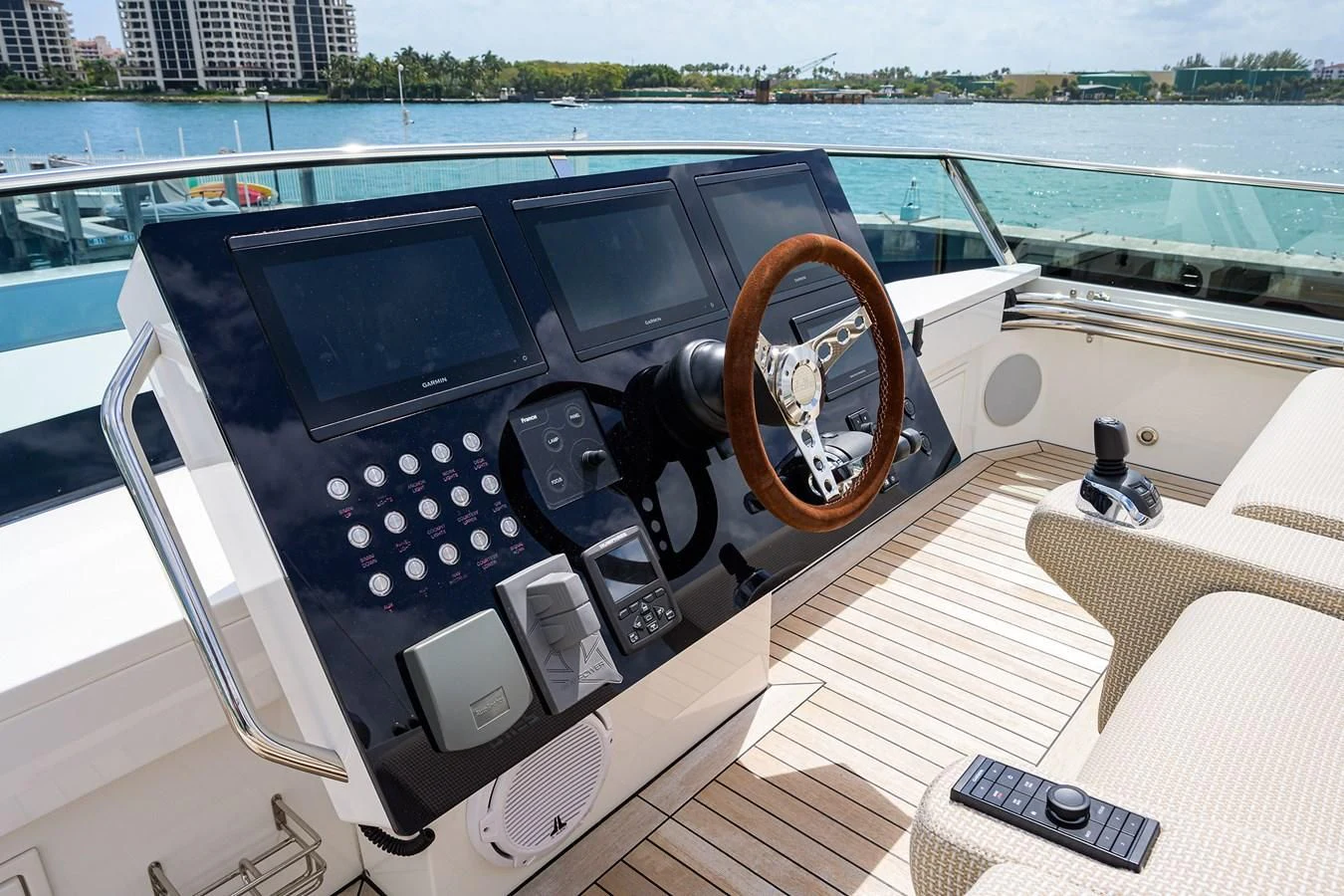 a car with a steering wheel aboard SOCIAL DISTANCING Yacht for Sale
