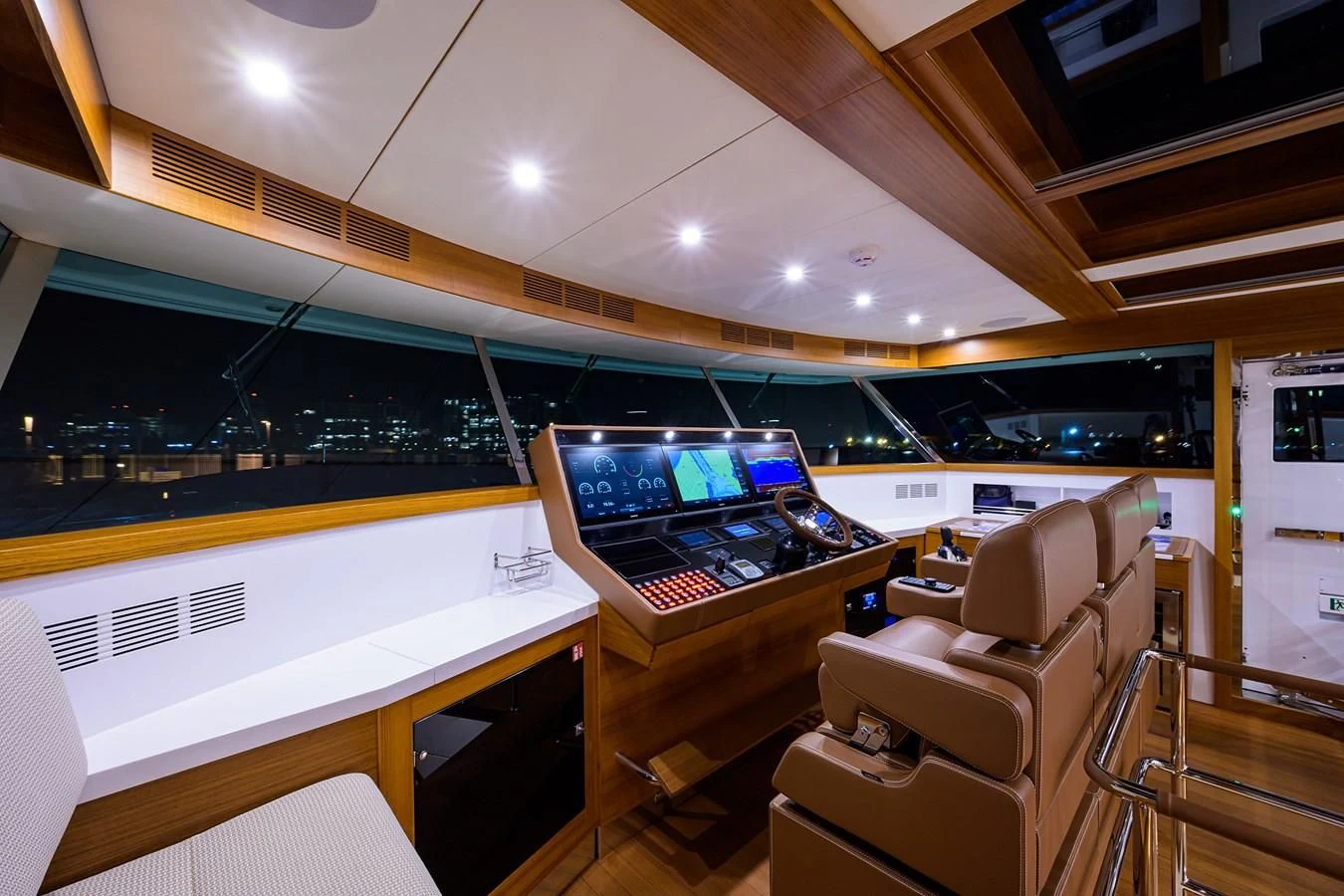 a room with a couch and a television aboard SOCIAL DISTANCING Yacht for Sale