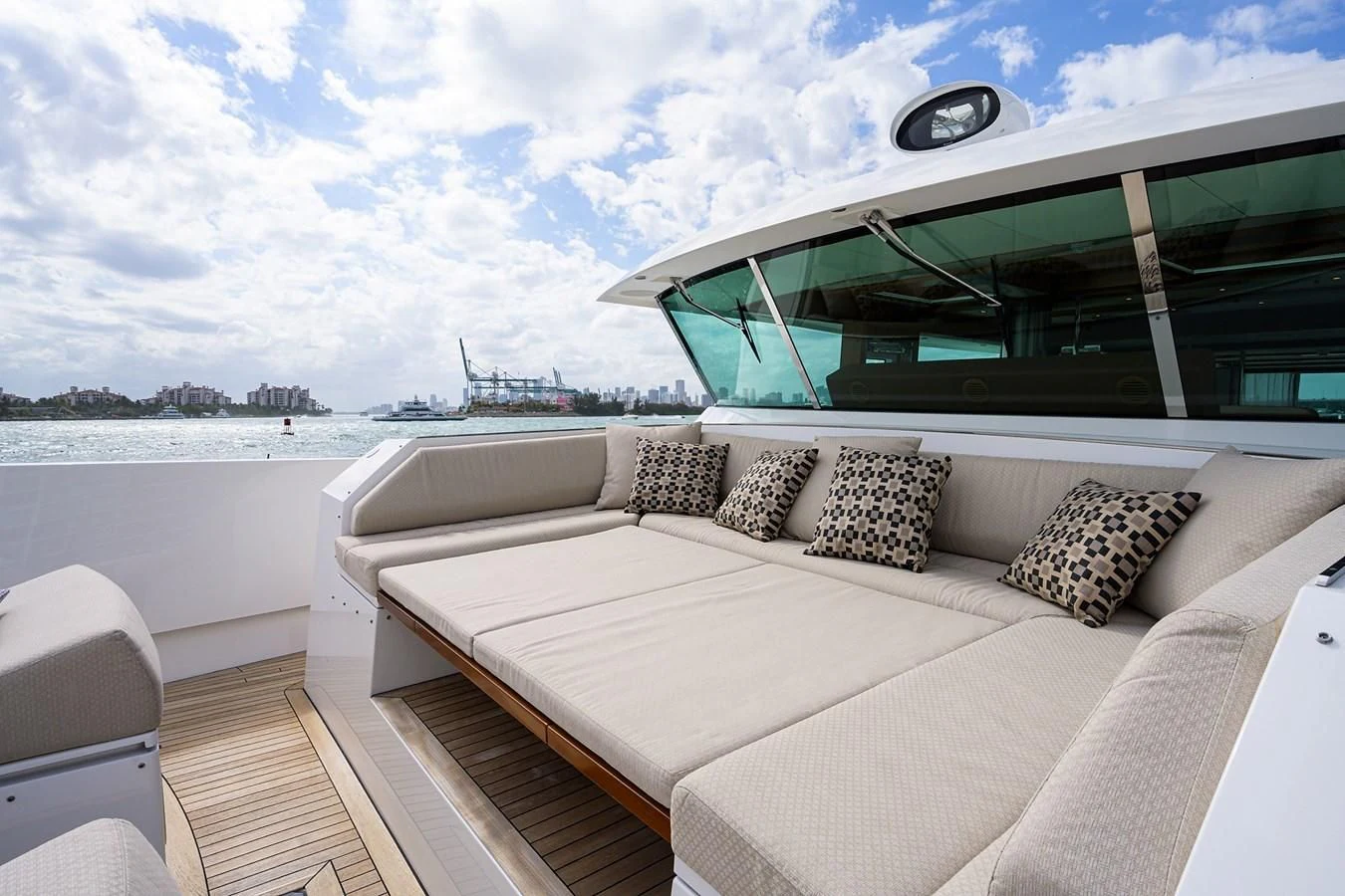 a bed on a boat aboard SOCIAL DISTANCING Yacht for Sale