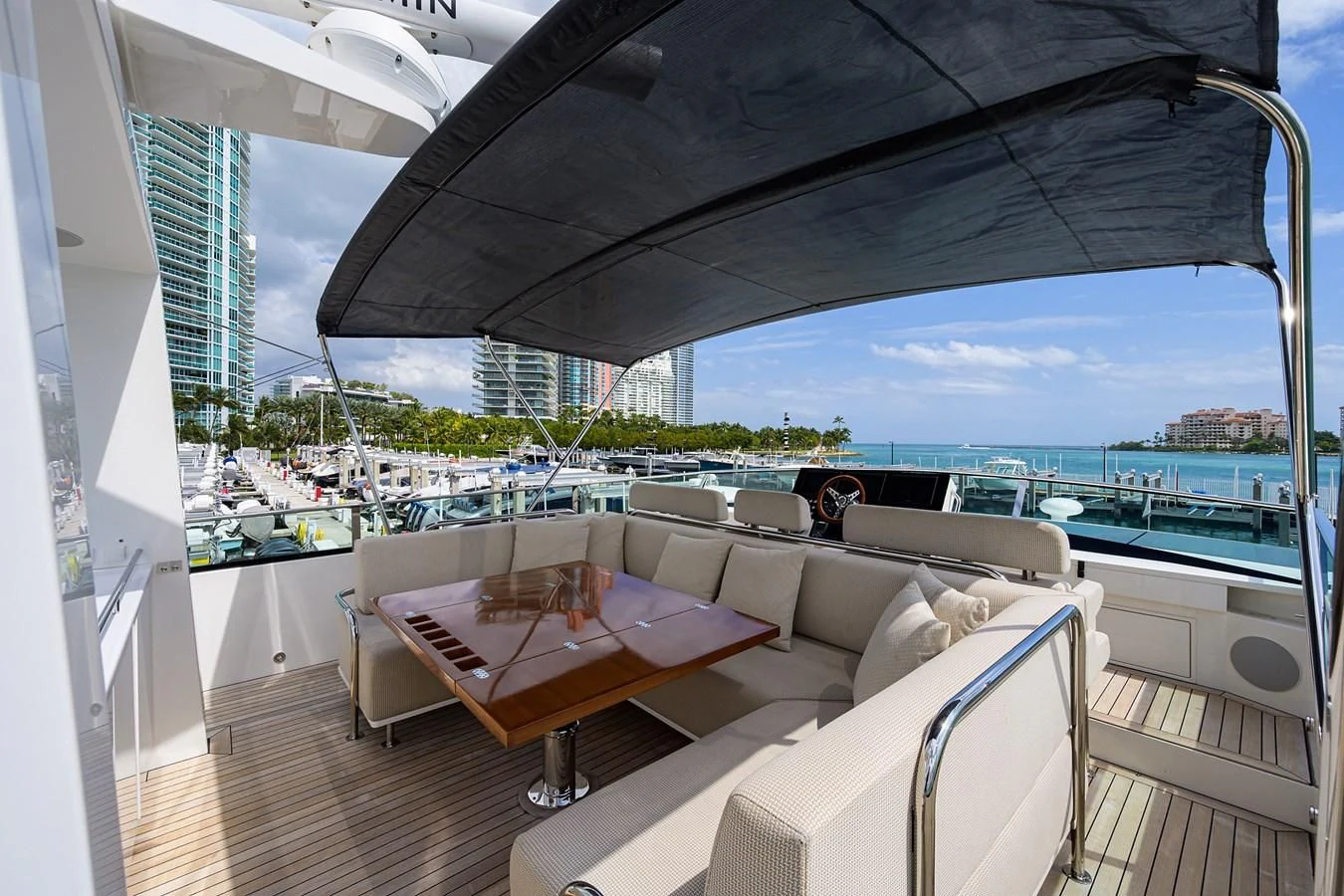 a room with a table and chairs aboard SOCIAL DISTANCING Yacht for Sale