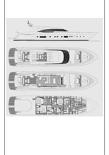 diagram, engineering drawing aboard MUSA Yacht for Sale