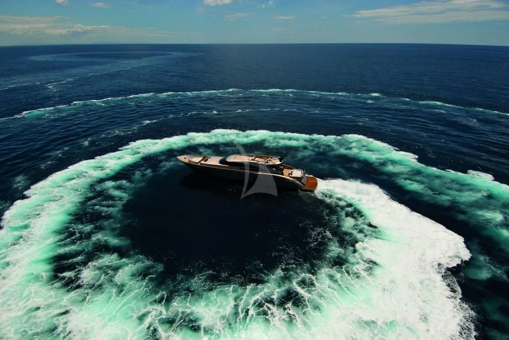 a small boat in the water aboard MUSA Yacht for Sale