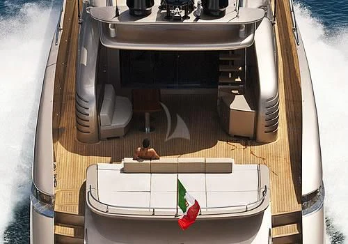 a white rectangular object with a black object on it aboard MUSA Yacht for Sale