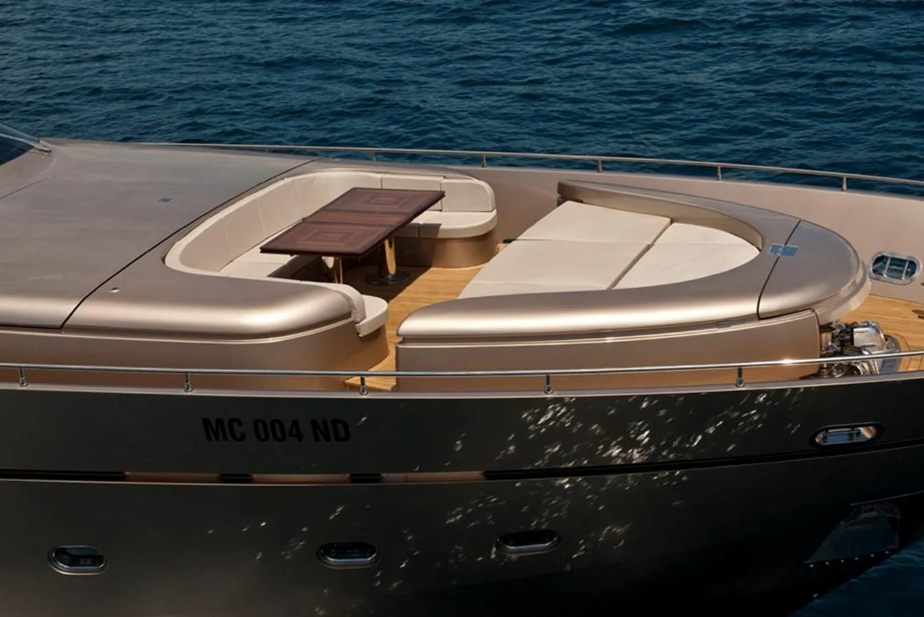 the front of a boat aboard MUSA Yacht for Sale