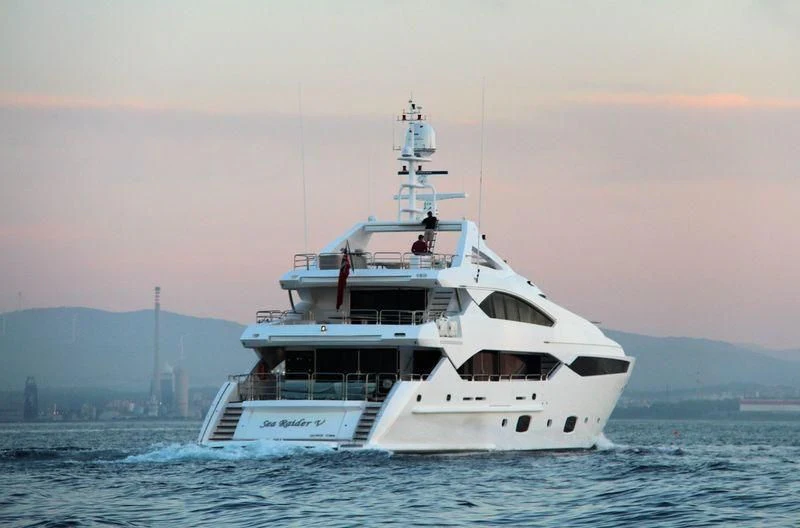 a boat in the water aboard SEA RAIDER V Yacht for Sale