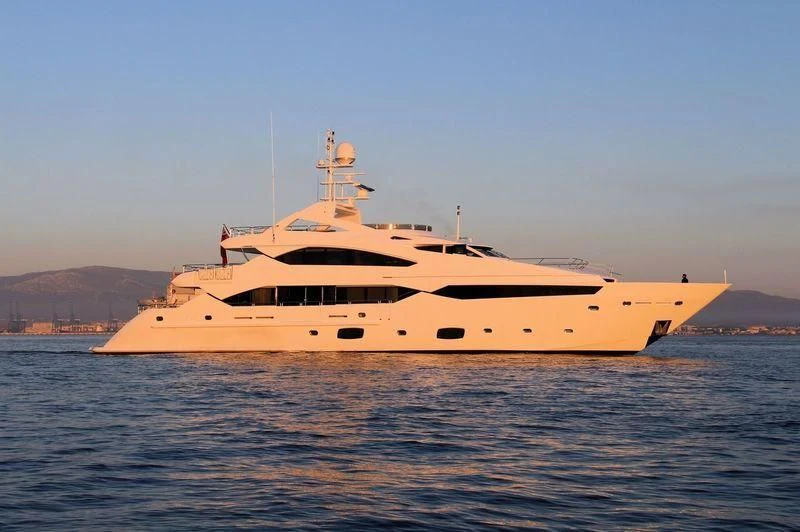 a large boat in the water aboard SEA RAIDER V Yacht for Sale
