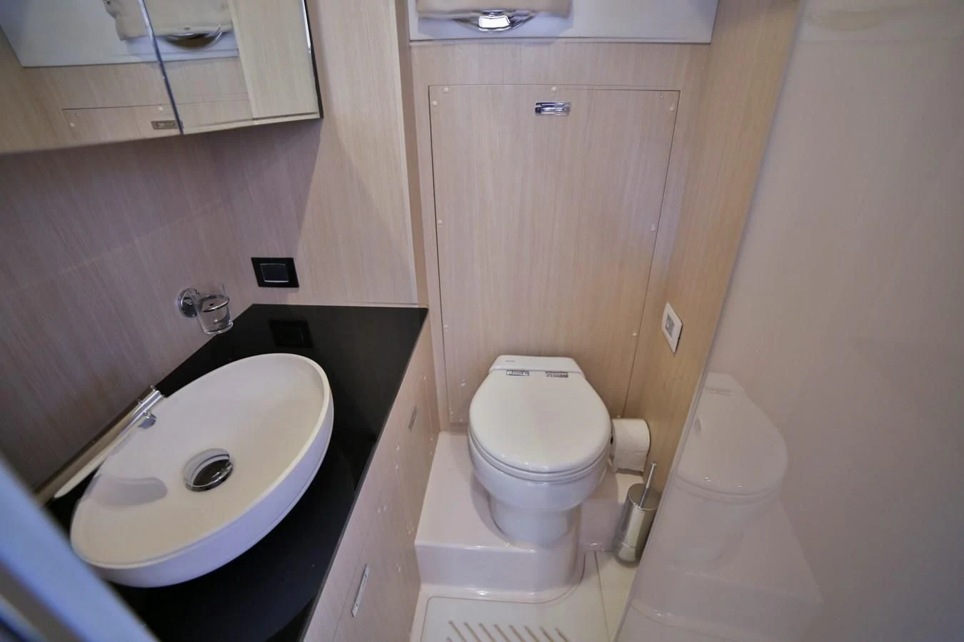 a bathroom with a sink toilet and bathtub aboard SIRONA JOANNAH Yacht for Sale