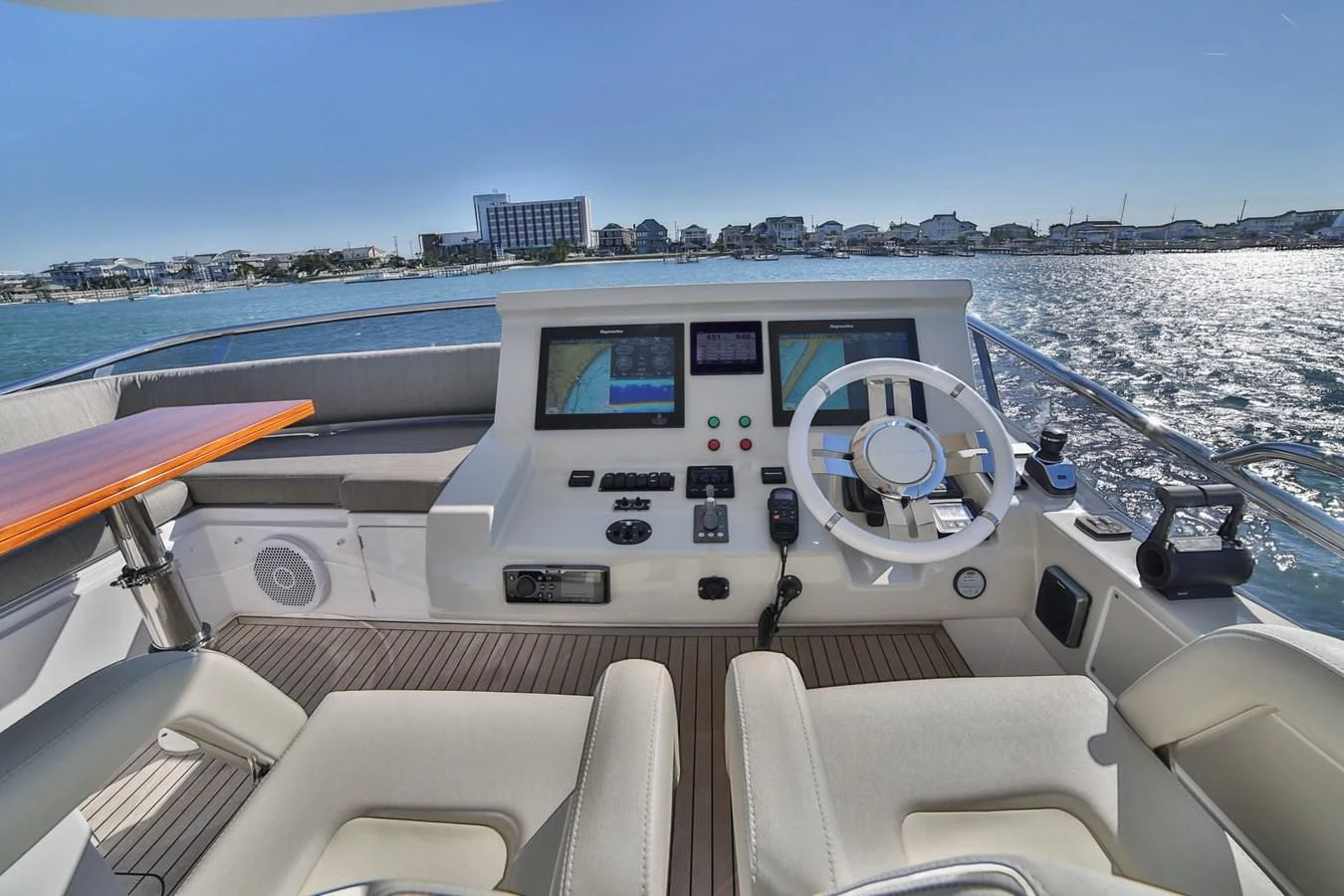 a boat with a steering wheel aboard SIRONA JOANNAH Yacht for Sale