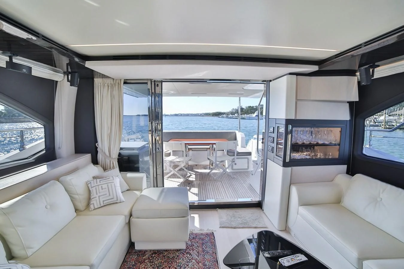 a boat with a view of the ocean aboard SIRONA JOANNAH Yacht for Sale