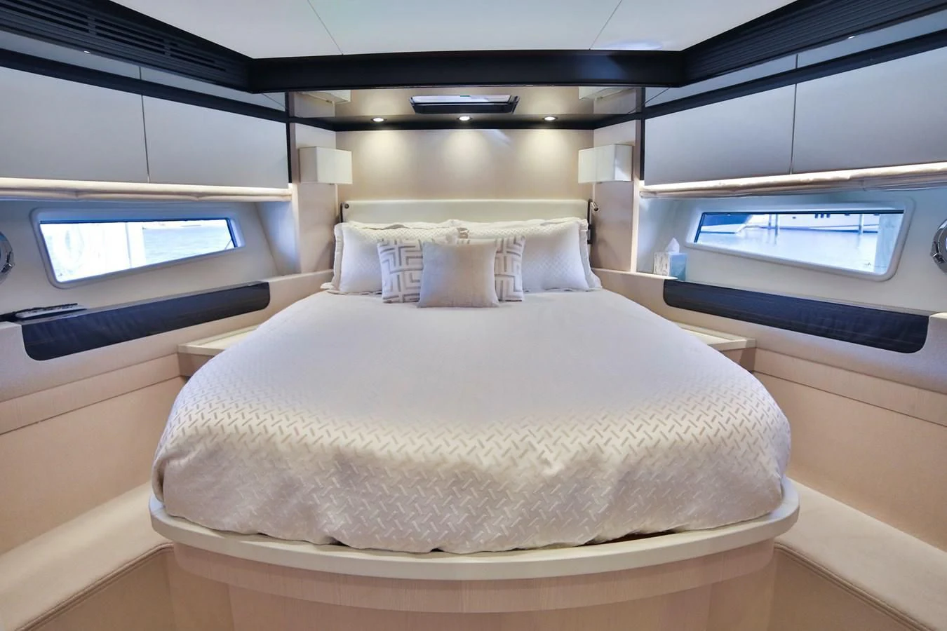 a bed in a room aboard SIRONA JOANNAH Yacht for Sale