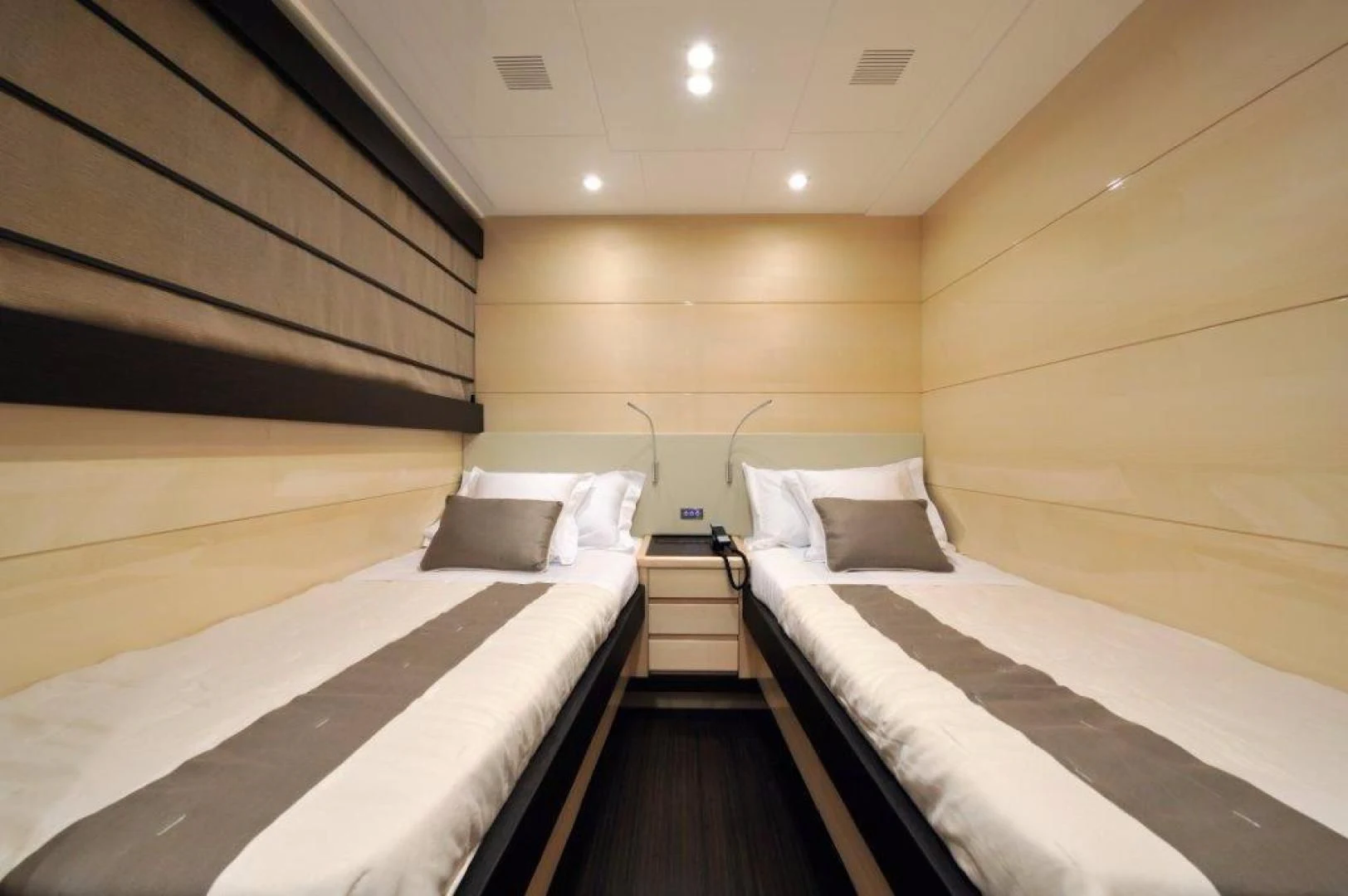 a room with bunk beds aboard ELLISIUM Yacht for Sale