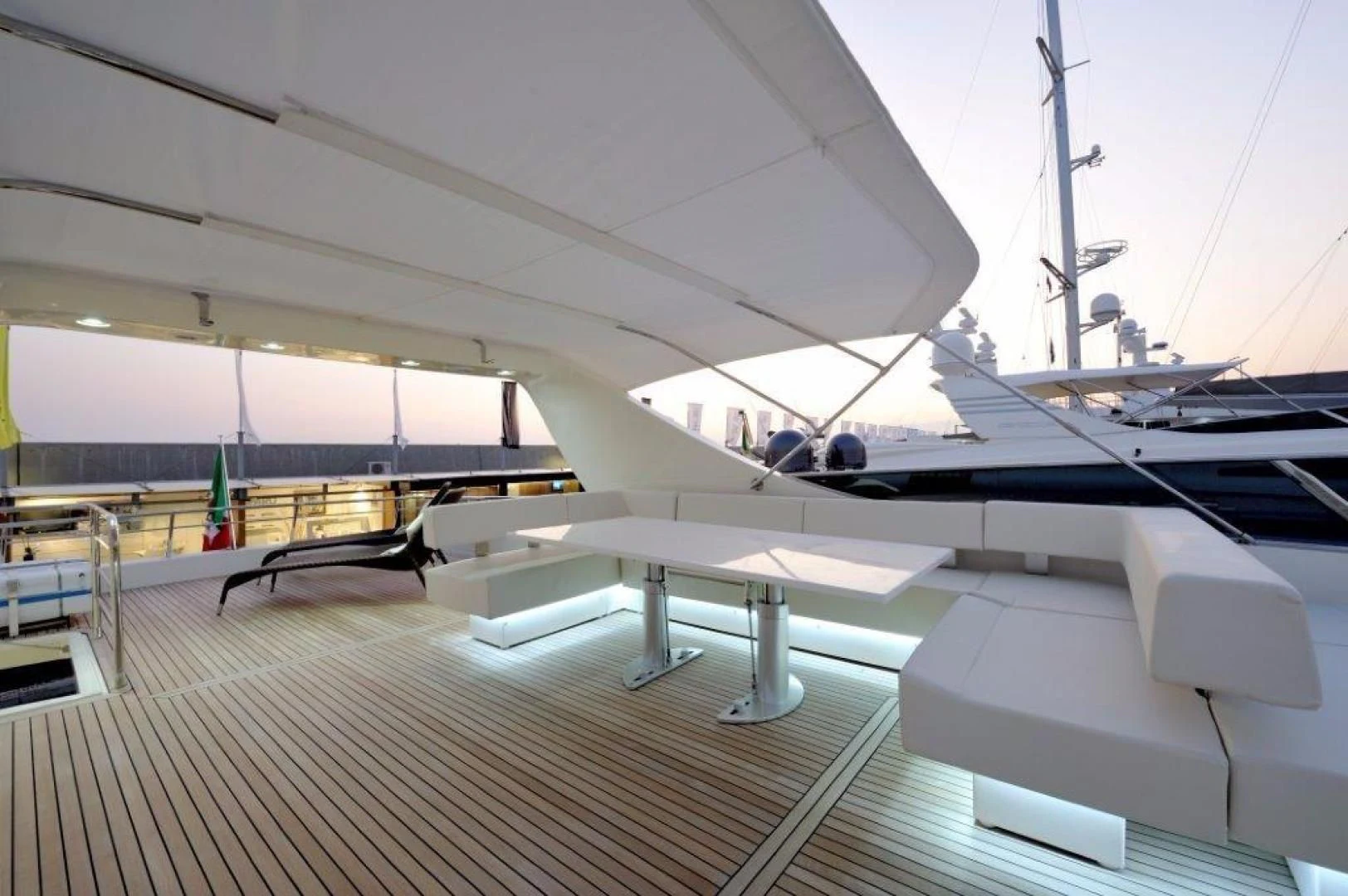a plane parked in a swinger aboard ELLISIUM Yacht for Sale