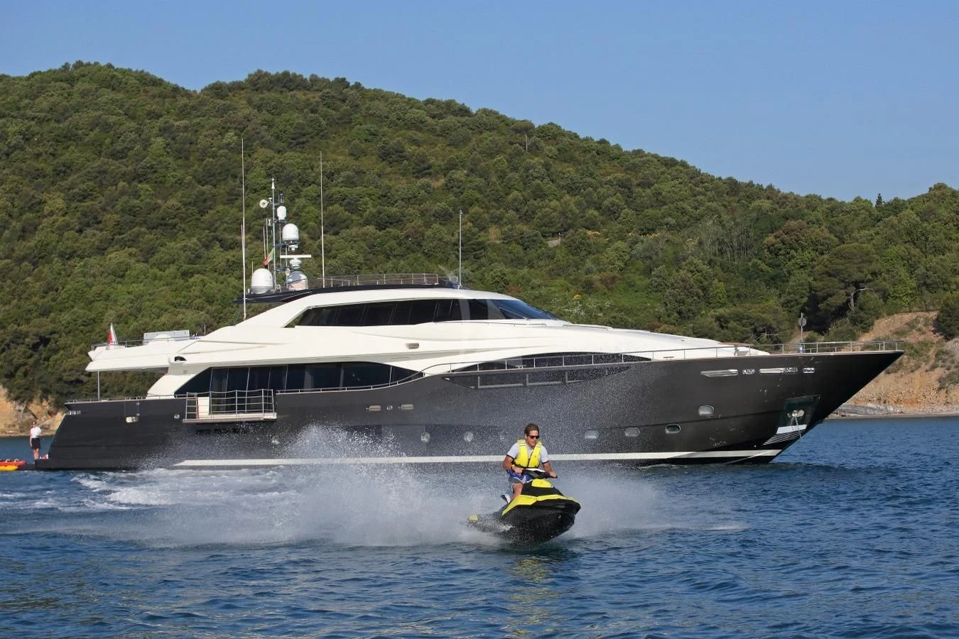 a boat on the water aboard VELA Yacht for Sale
