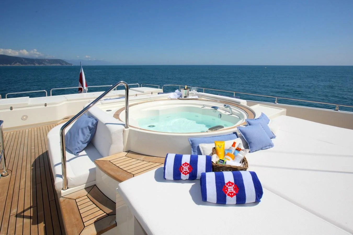 a boat on the water aboard VELA Yacht for Sale