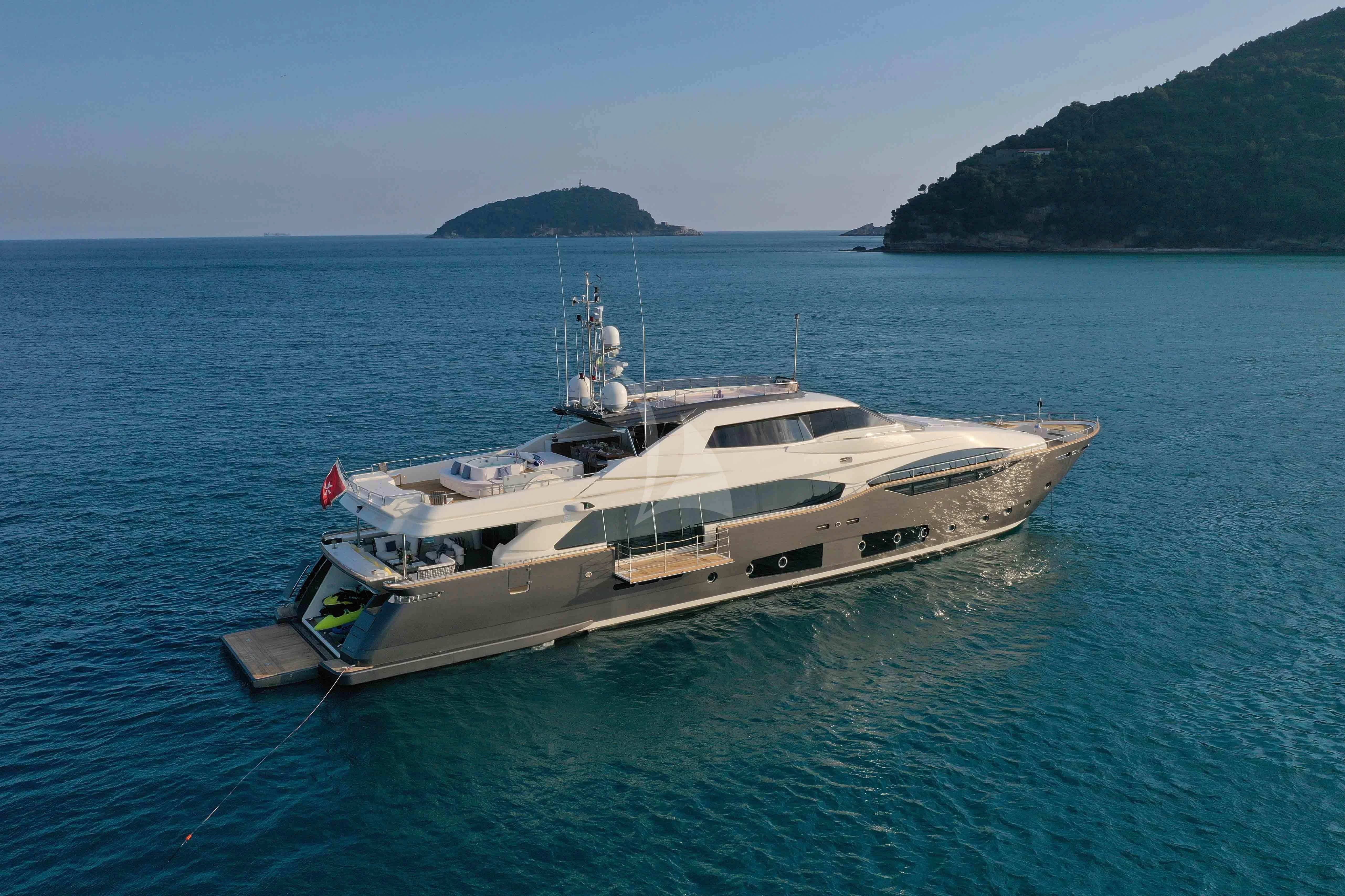 a boat in the water aboard VELA Yacht for Sale