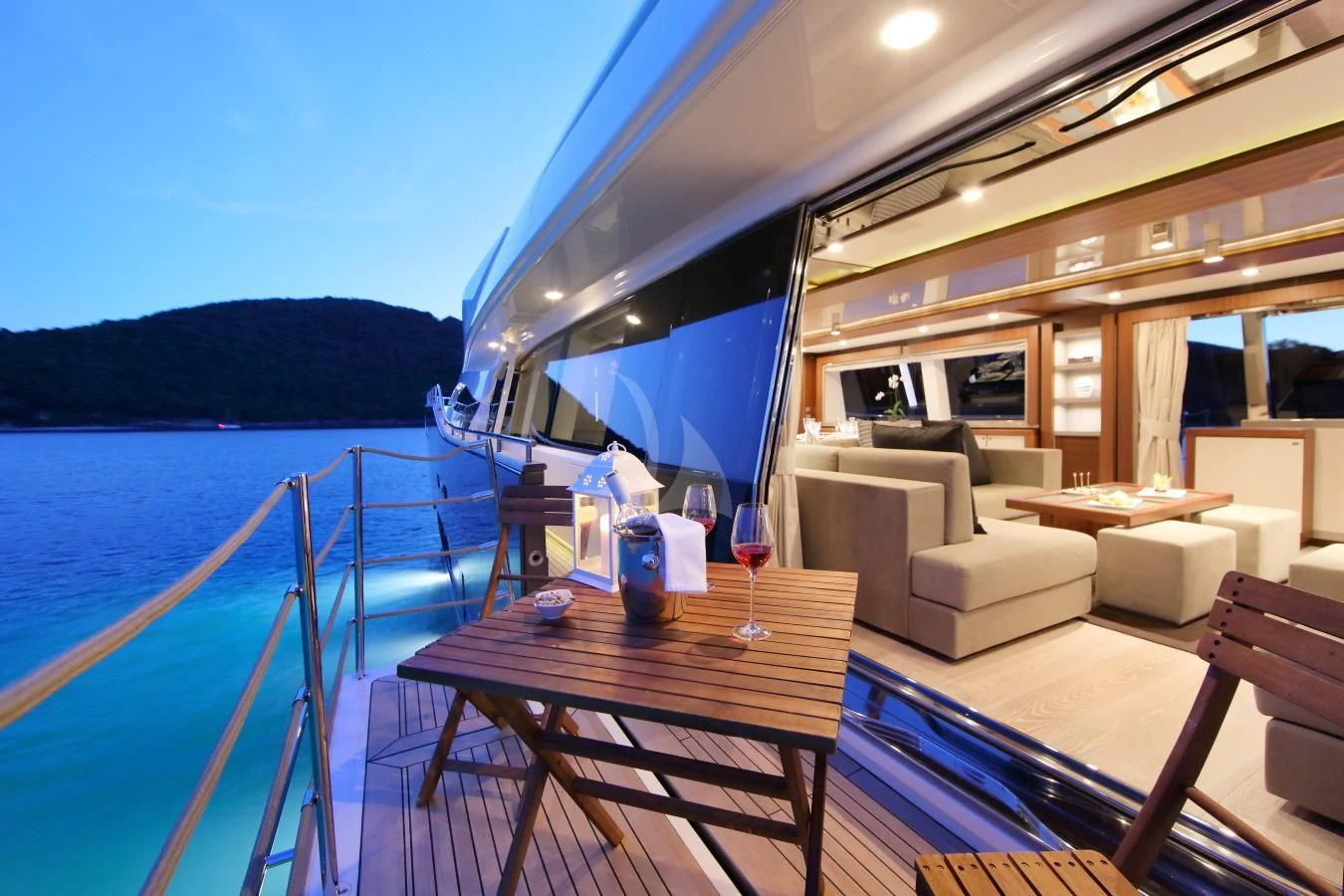 a boat on the water aboard VELA Yacht for Sale