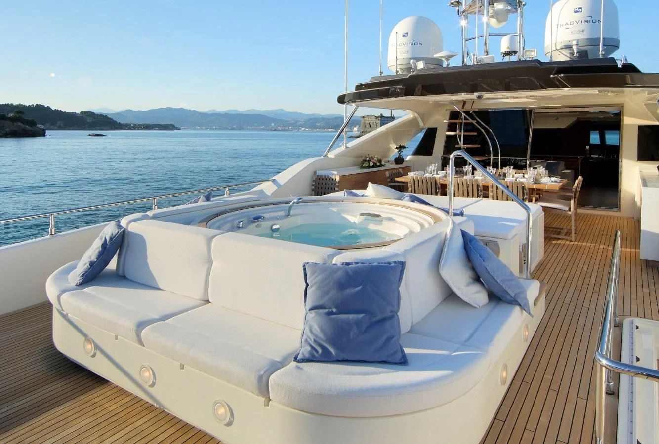 a boat on the water aboard VELA Yacht for Sale
