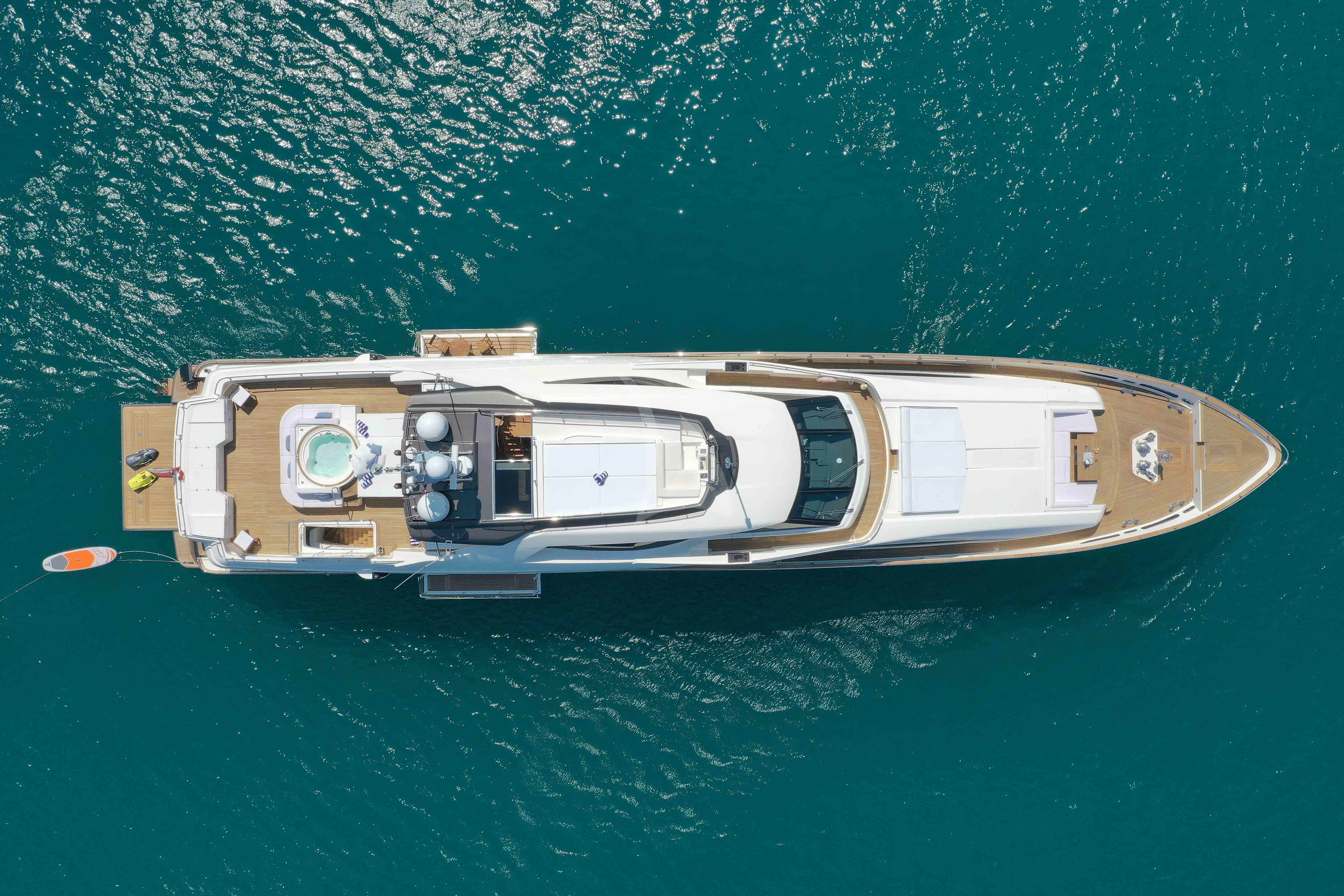 a space ship in the water aboard VELA Yacht for Sale