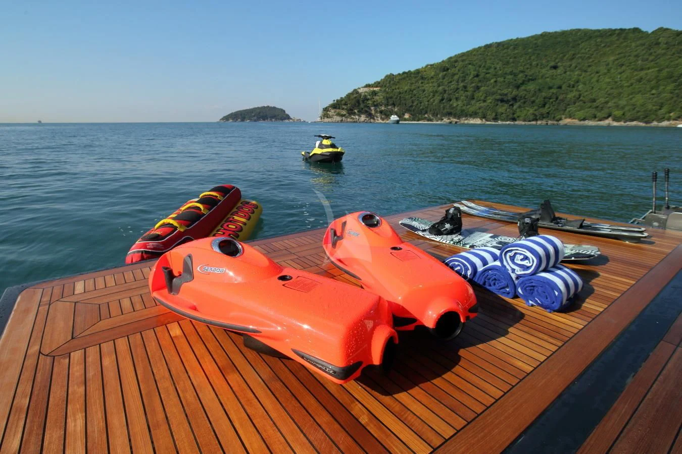 a boat on the water aboard VELA Yacht for Sale