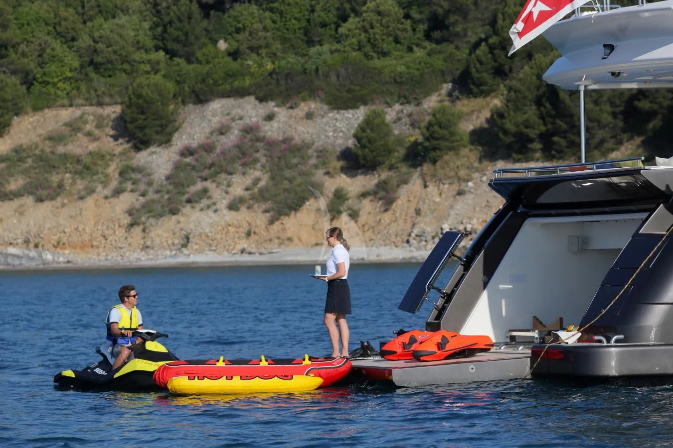 people on a boat aboard VELA Yacht for Sale