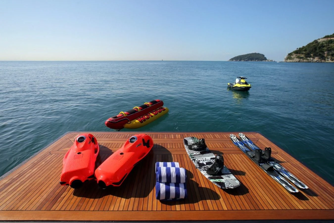 a boat on the water aboard VELA Yacht for Sale