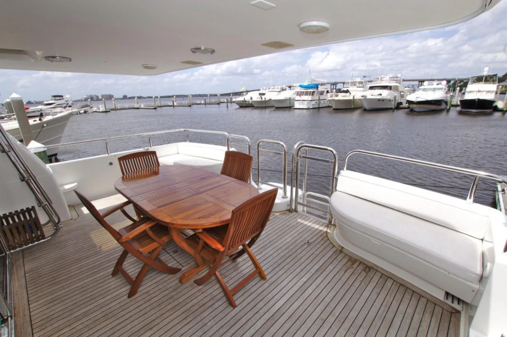 a table on a boat aboard CHRISTMAS SPIRIT Yacht for Sale