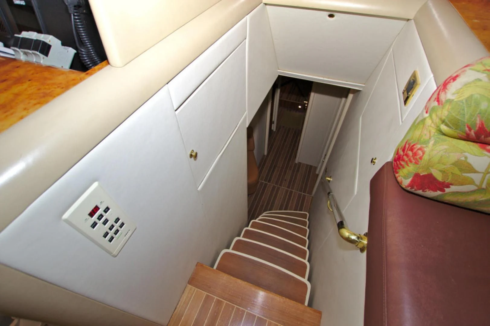 a white cabinet with drawers aboard CHRISTMAS SPIRIT Yacht for Sale