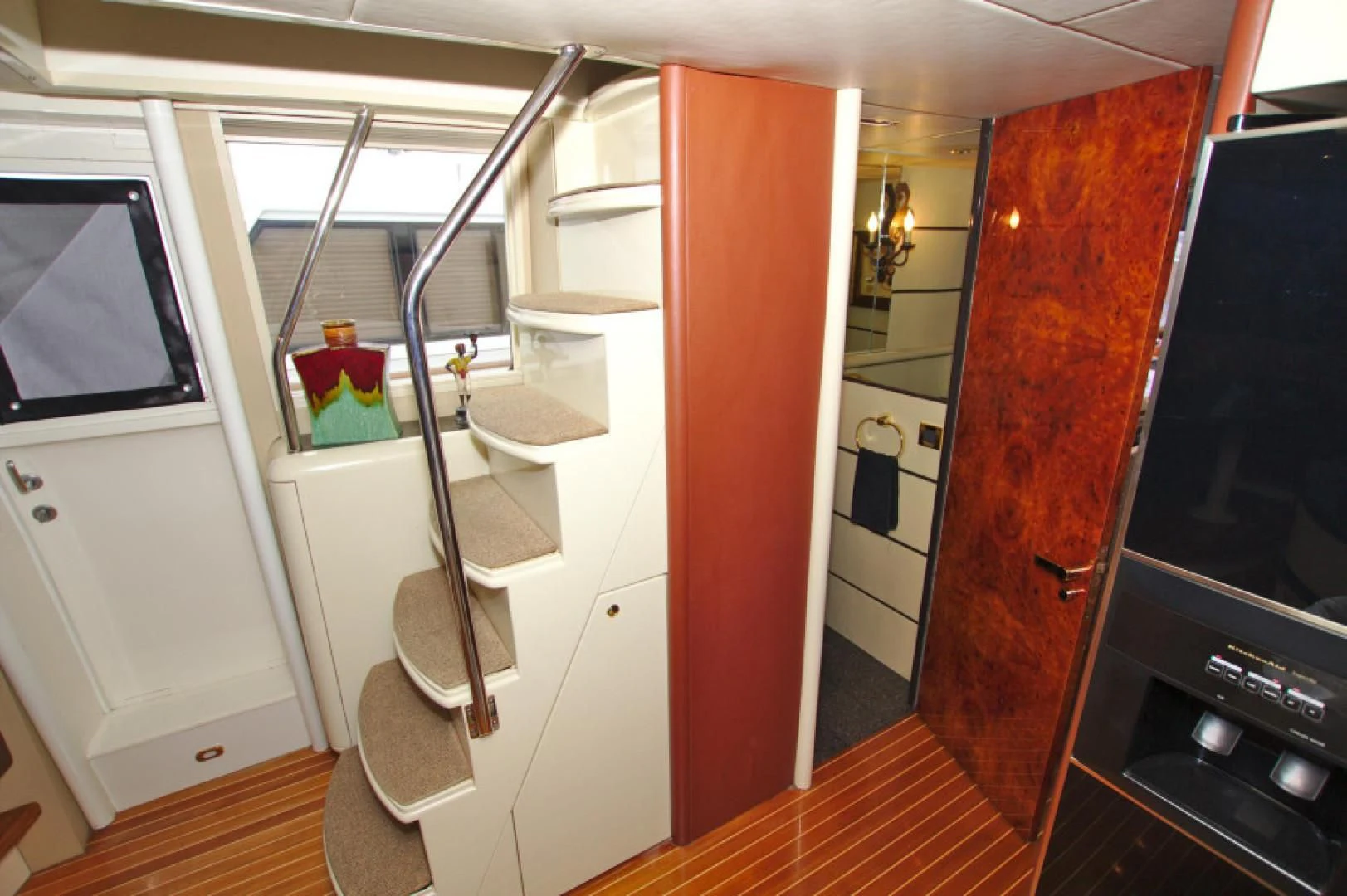 a room with a bunk bed and a television aboard CHRISTMAS SPIRIT Yacht for Sale