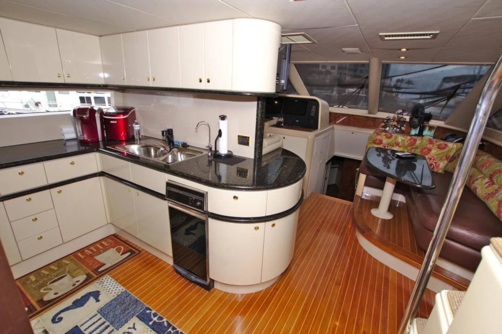 a kitchen with a sink and a stove aboard CHRISTMAS SPIRIT Yacht for Sale