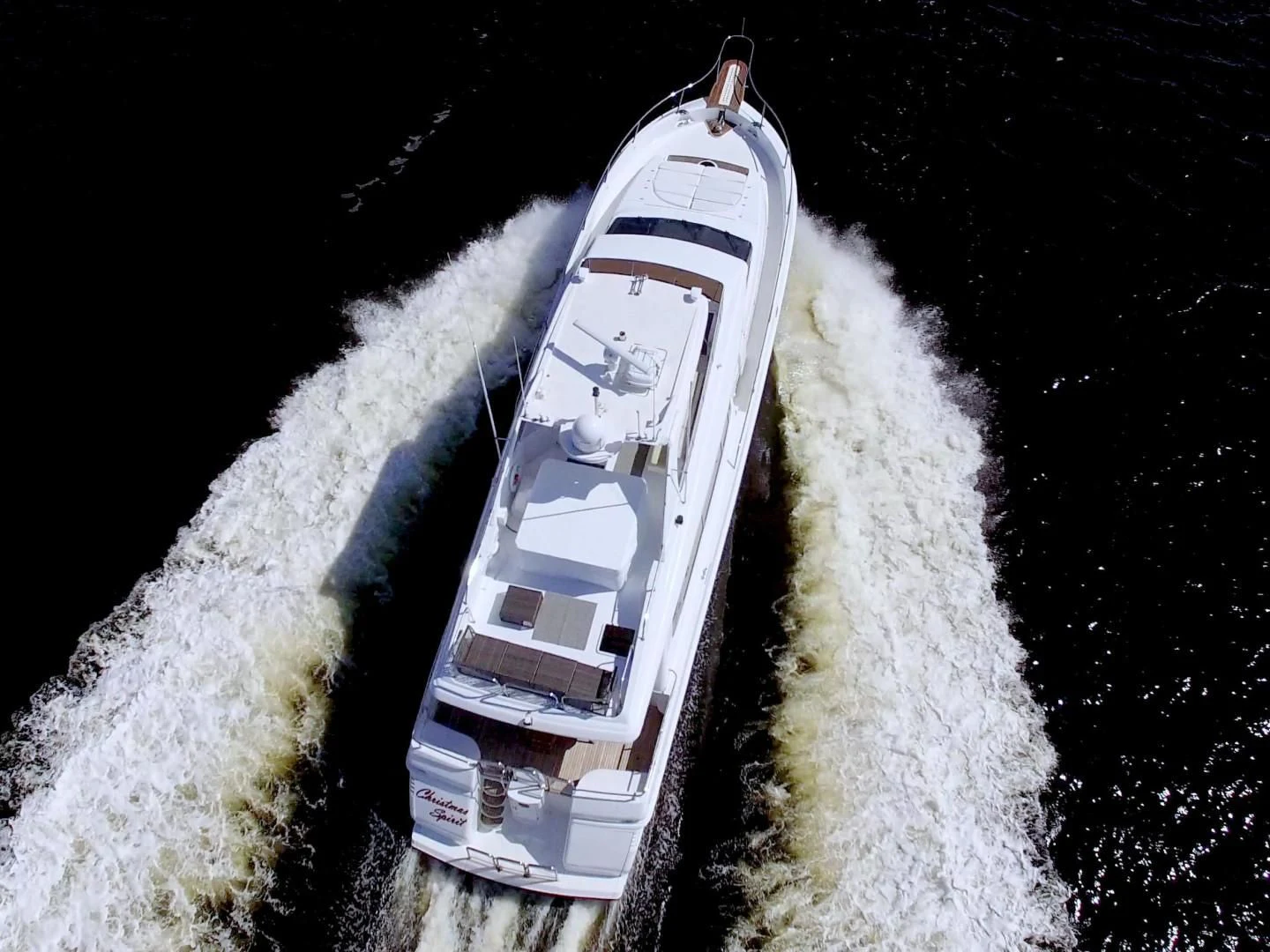 a space shuttle in space aboard CHRISTMAS SPIRIT Yacht for Sale