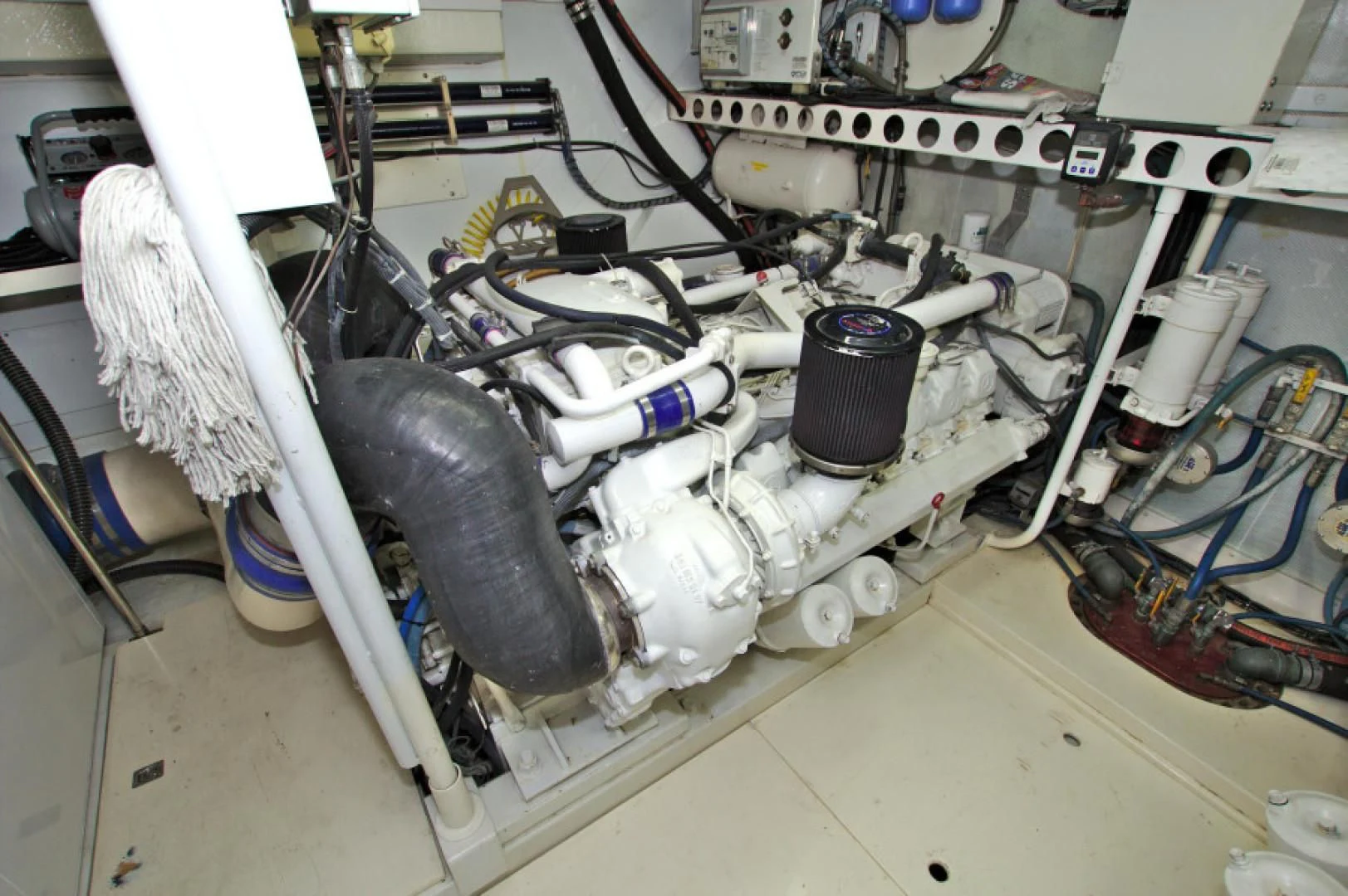 a machine with a large metal pipe aboard CHRISTMAS SPIRIT Yacht for Sale