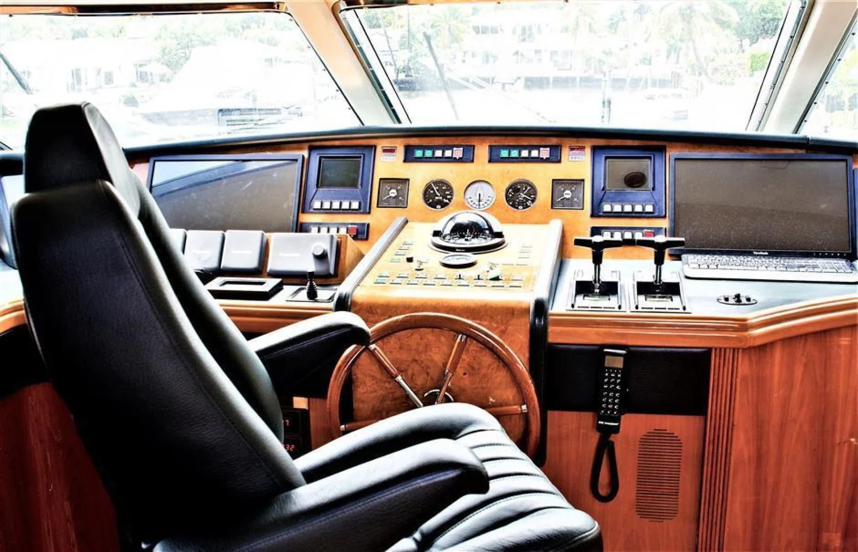 a cockpit of an airplane aboard CAROBELLE Yacht for Sale