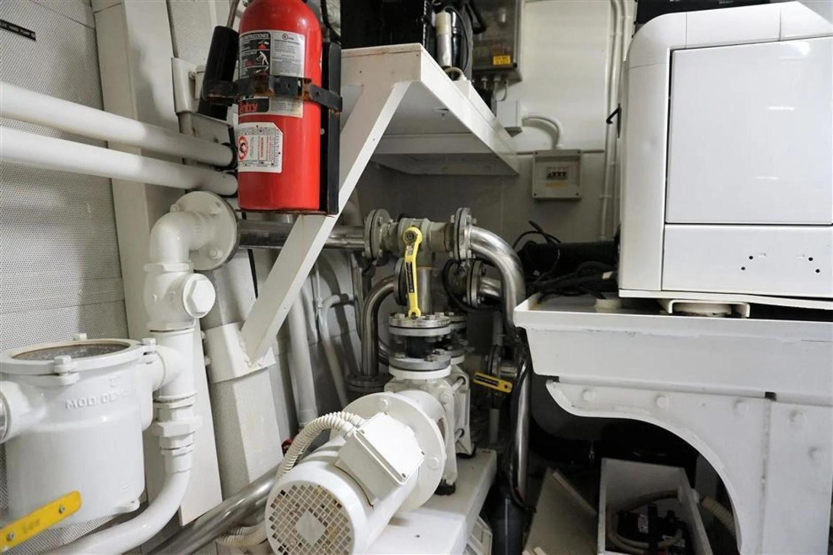 a machine with pipes aboard CAROBELLE Yacht for Sale