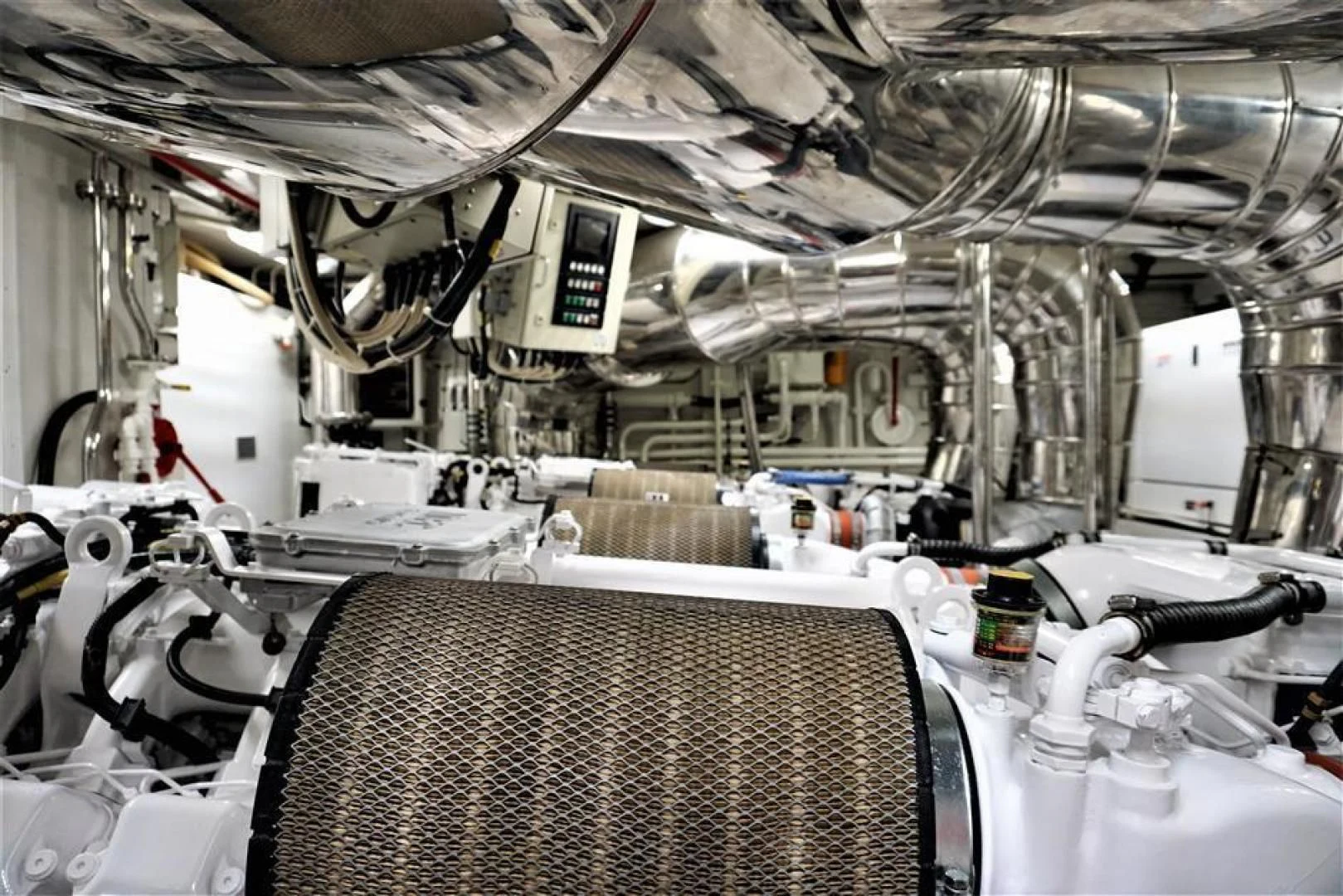 a large room with machinery aboard CAROBELLE Yacht for Sale